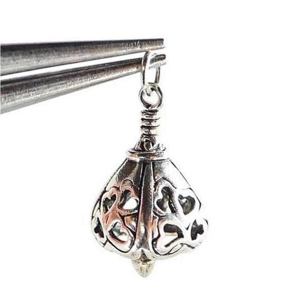 Sterling Bell Charm by Jewelry John The Bell Collection Hearts Cutouts Unmarked - Picture 1 of 5